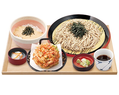 やみつき かき揚げざるそば ミニとろろ飯定食 久兵衛屋のメニュー 自家製うどんの久兵衛屋 やみつき かき揚げざるそば ミニとろろ飯定食 久兵衛屋のメニュー 自家製うどんの久兵衛屋